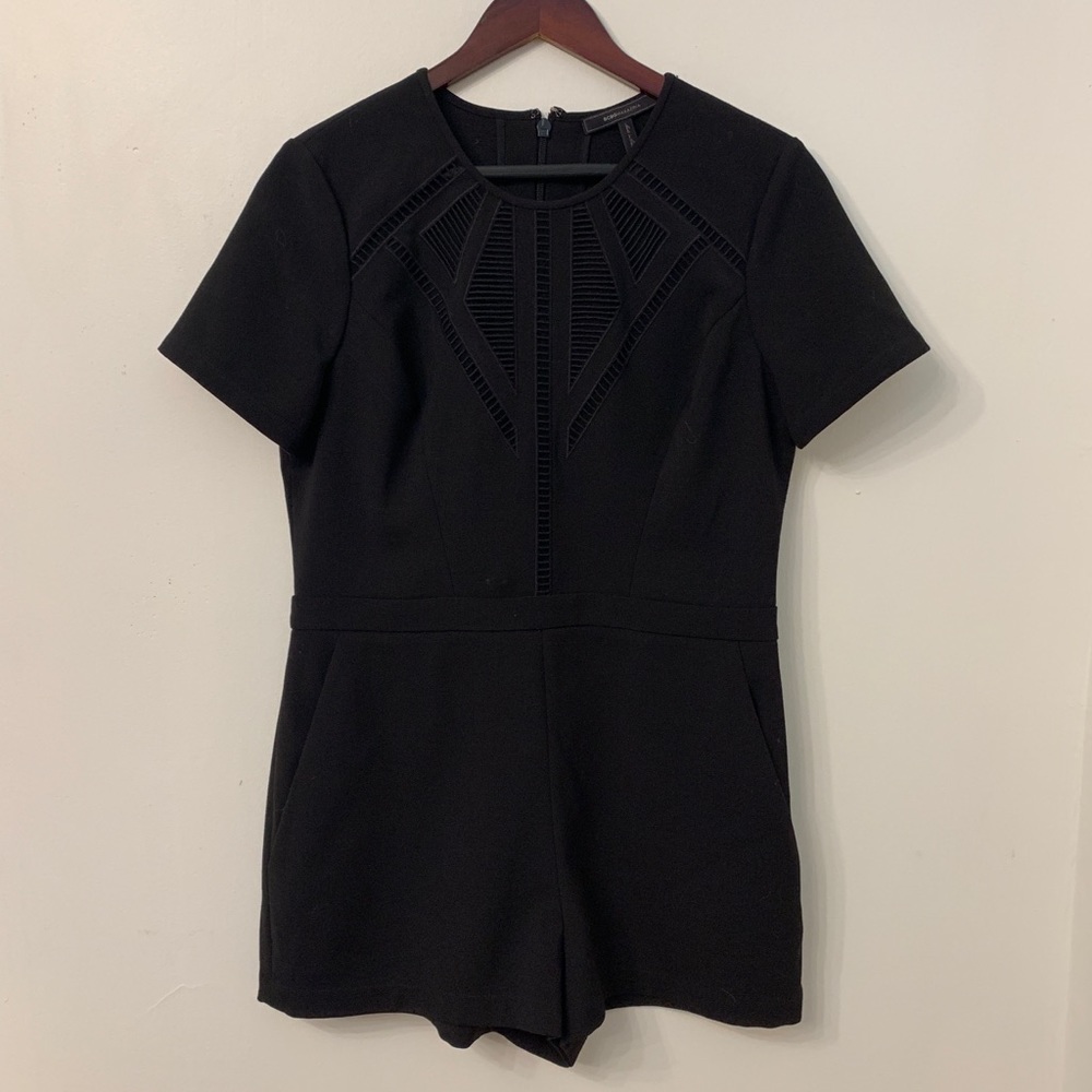 Black BCBG Romper with Pockets | Size 12